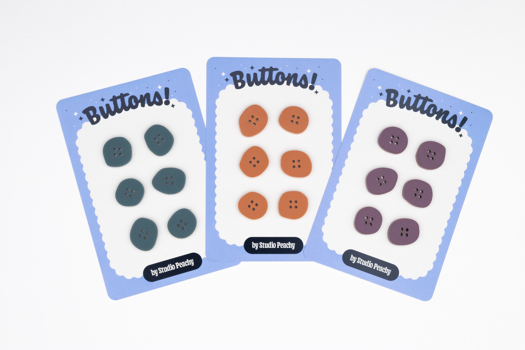 Terracotta - Organic pebble buttons - set of 6 (22~25mm)