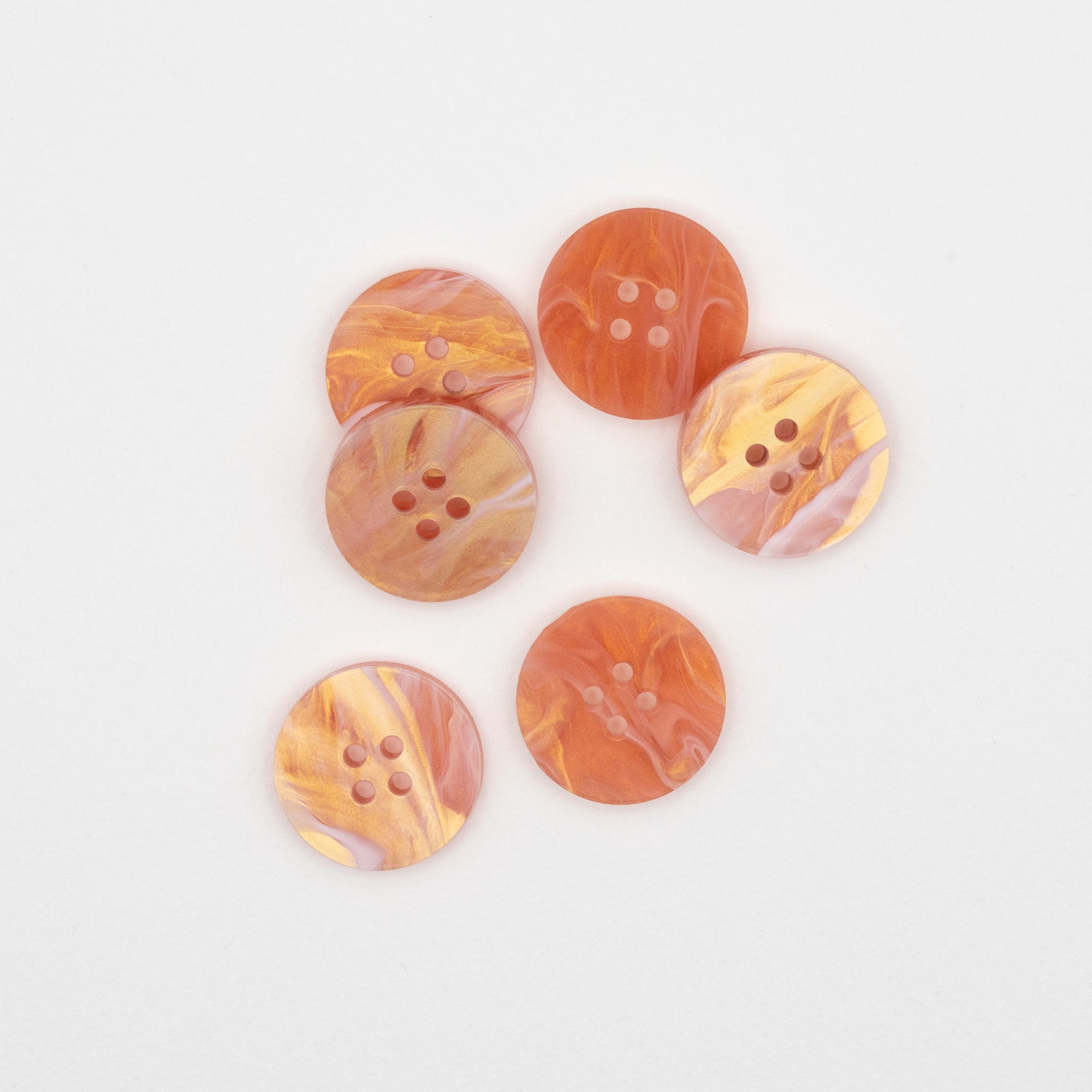 Golden Salmon - Classic round buttons - set of 6 (22mm)