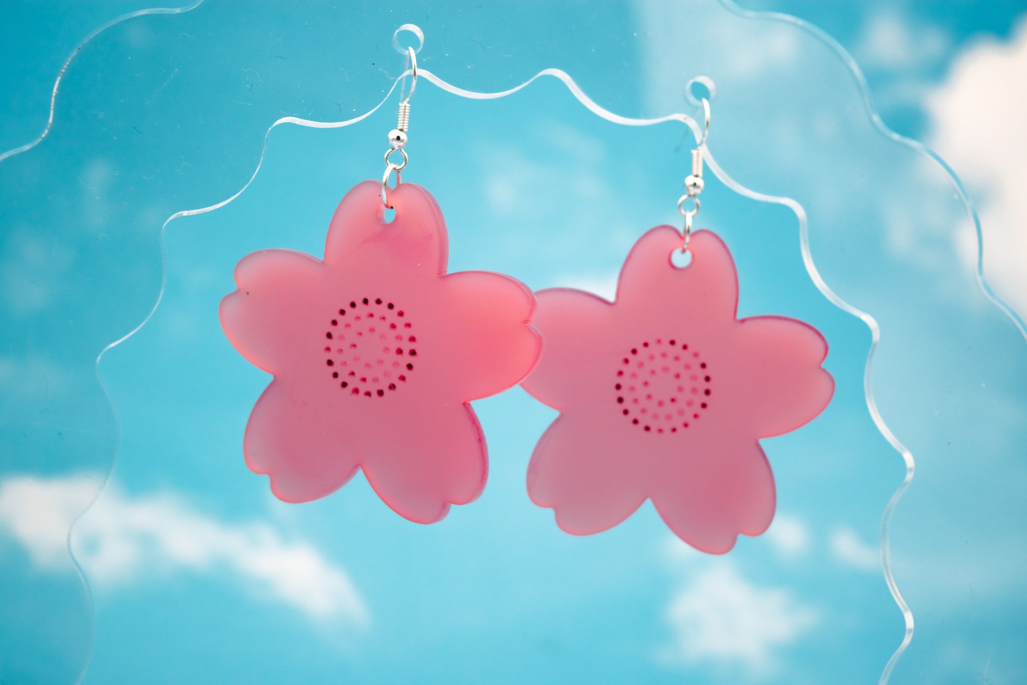 Extra Large sakura flower earrings